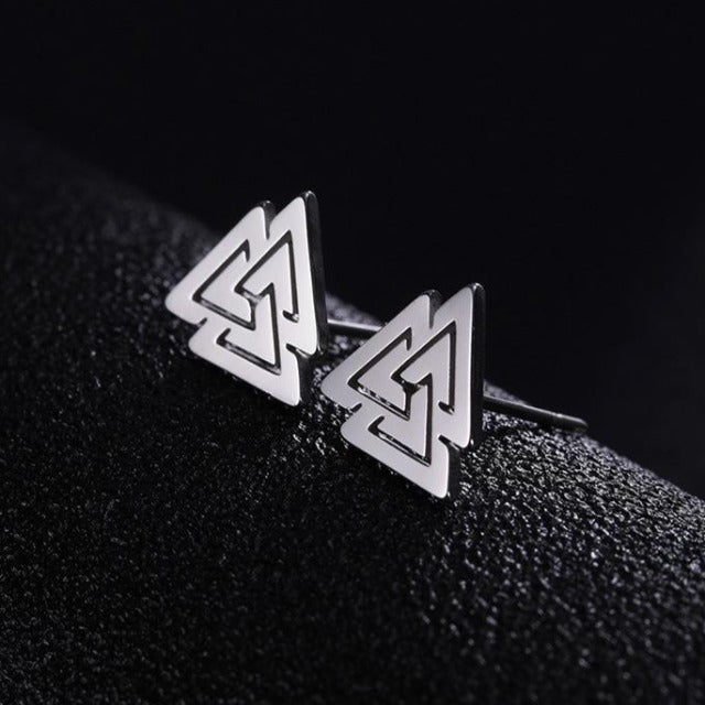 Silver-Tone Viking Earrings for Men