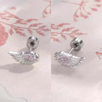 Pink angel wing earrings