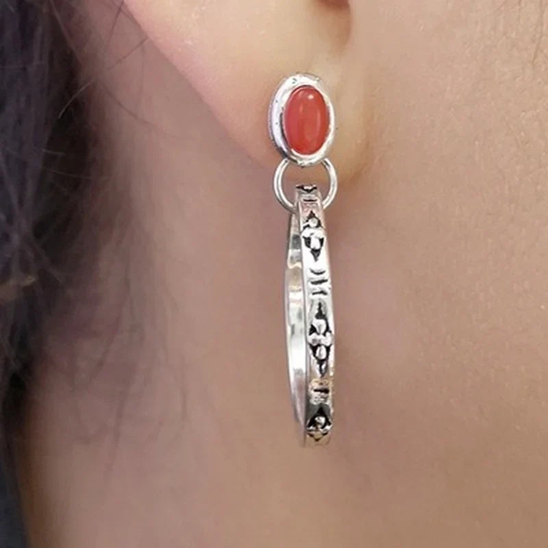 Ethnic-Style Hoop Earrings