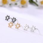 Star of David earrings, symbolic Jewish gold