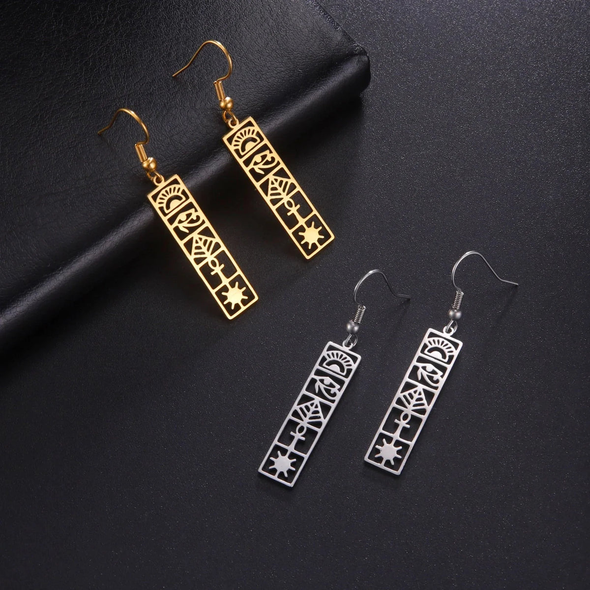 Egyptian Hieroglyph Cartouche Earrings