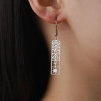 Egyptian Hieroglyph Cartouche Earrings Silver Style A