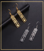 Egyptian Hieroglyph Cartouche Earrings Gold Style A