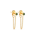 Chain Earrings with August Birthstone