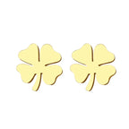 Lucky Four-Leaf Clover Stud Earrings gold