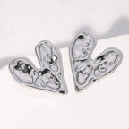 Heart Stud Earrings in Silver