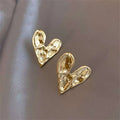 Heart Stud Earrings in Gold