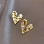 Heart Stud Earrings in Gold