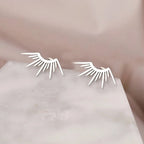 Sun Half-Circle Stud Earrings silver