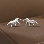 Sun Half-Circle Stud Earrings silver