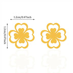 Four-Leaf Clover Leaf Stud Earrings