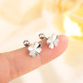Four-Leaf Clover Stud Earrings with Zircon