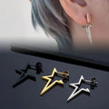 Punk-Style Star Stud Earrings in Silver