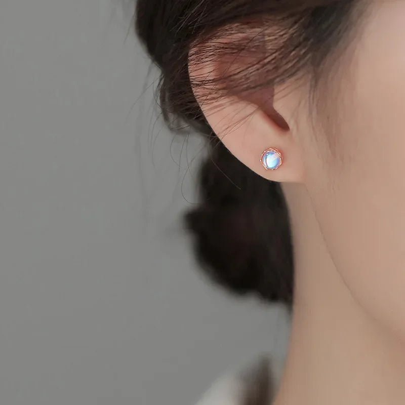 Women's Moonstone Stud Earrings