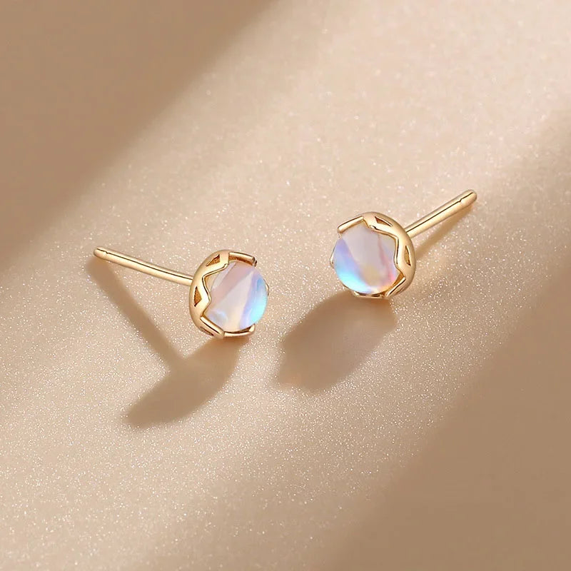 Women's Moonstone Stud Earrings