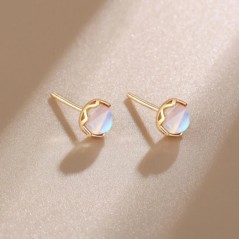 Women's Moonstone Stud Earrings