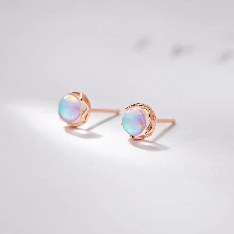 Women's Moonstone Stud Earrings