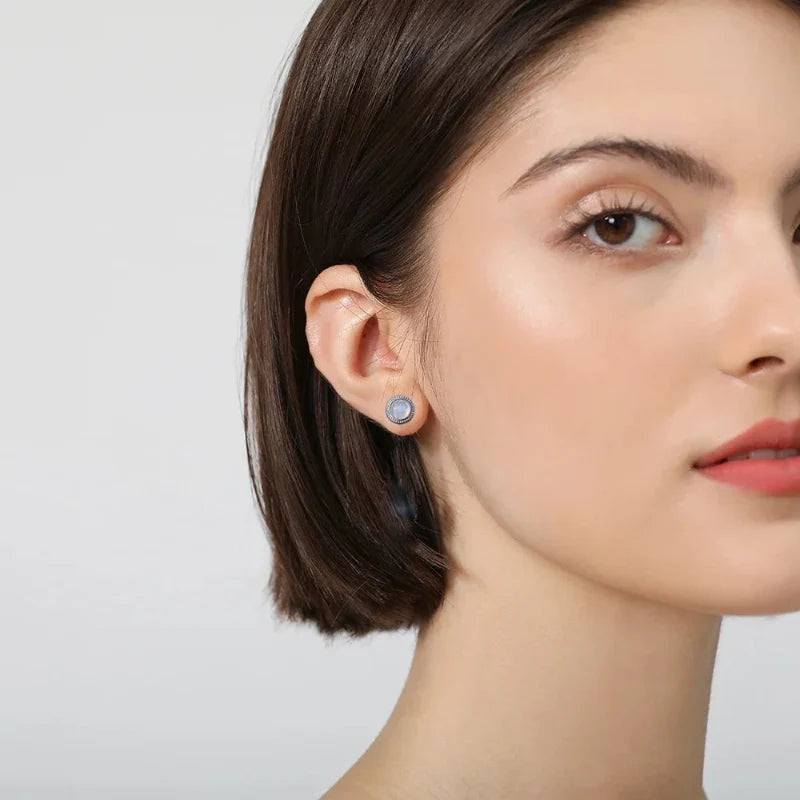 Women's Moonstone Stud Earrings