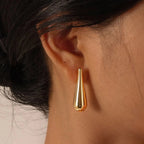 Fine Water Drop Stud Earrings