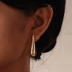 Fine Water Drop Stud Earrings