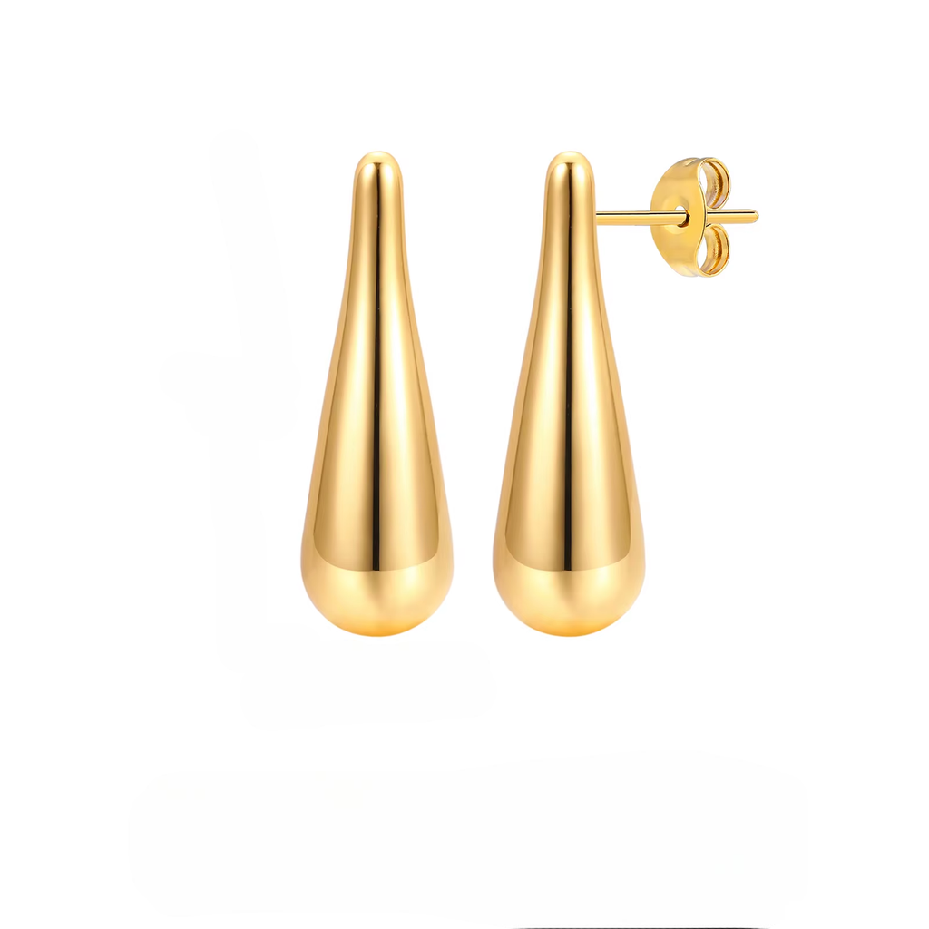 Fine Water Drop Stud Earrings