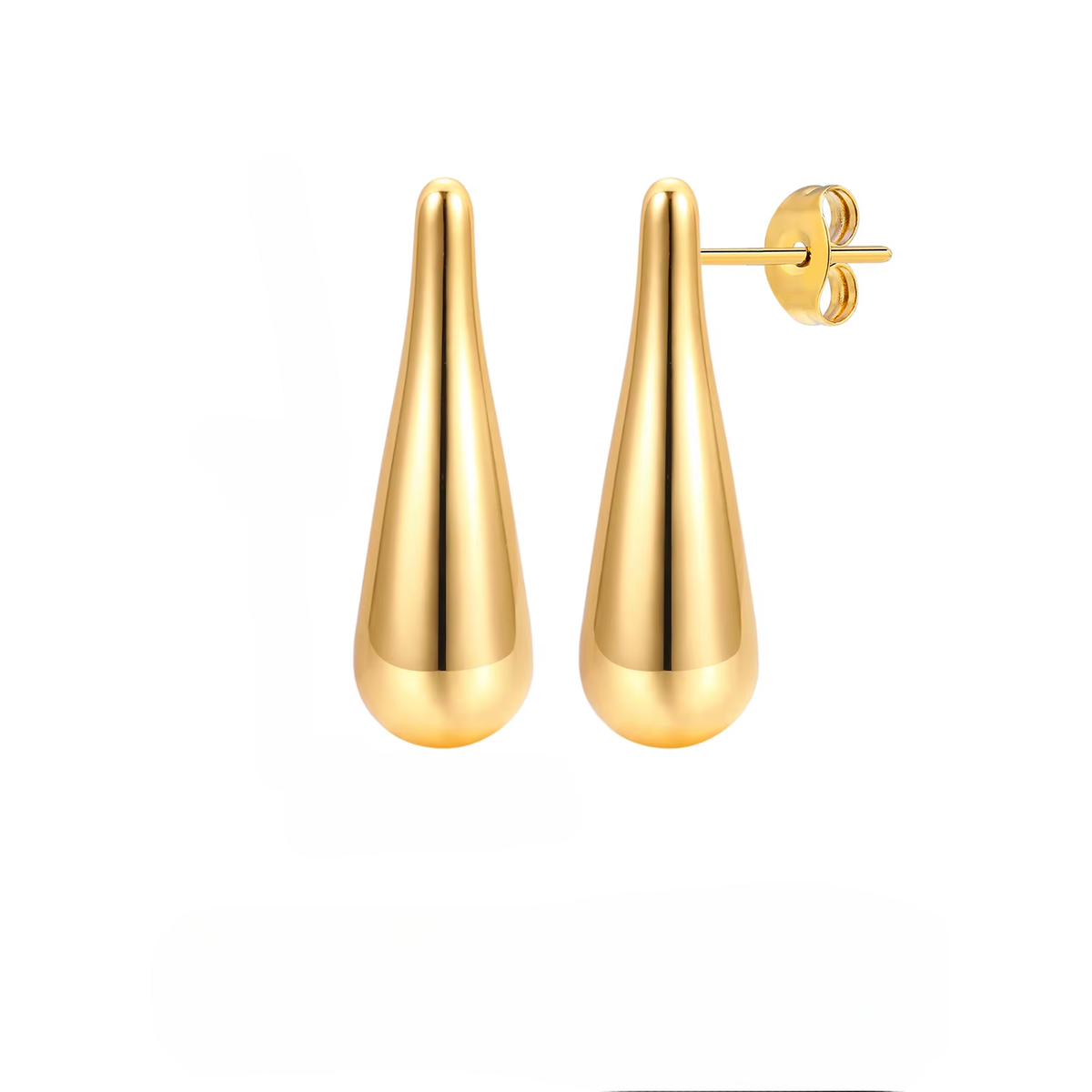 Fine Water Drop Stud Earrings
