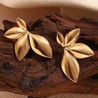 Gold Flower Stud Earrings