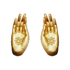 Buddha Hand Stud Earrings Gold