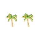 Palm Tree Stud Earrings for Women