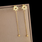 Dangling Sun Stud Earrings Gold