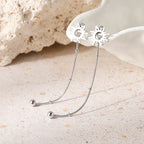 Dangling Sun Stud Earrings Silver