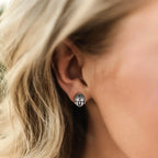 Silver Buddha Head Stud Earrings