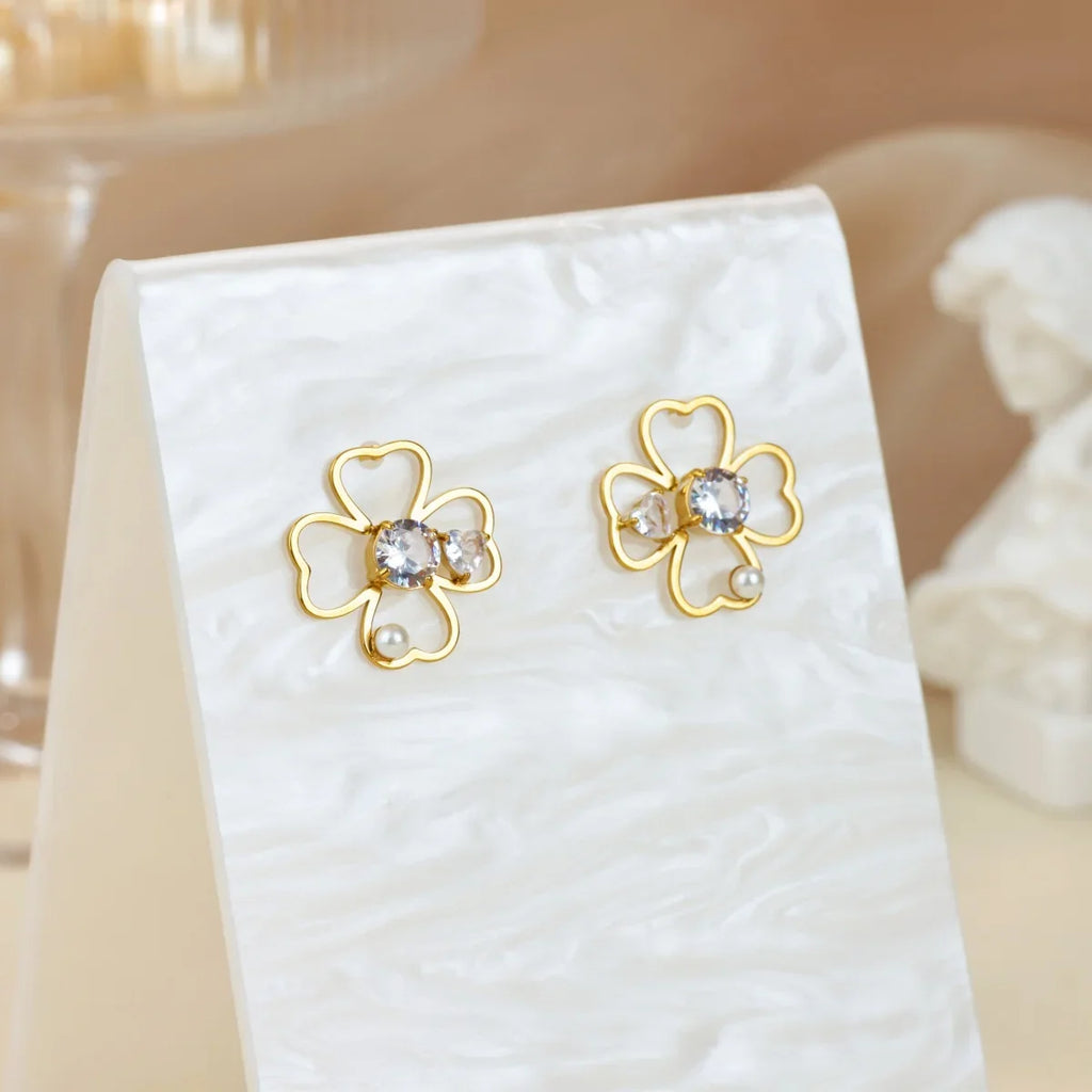 Four-Leaf Clover Lucky Stud Earrings