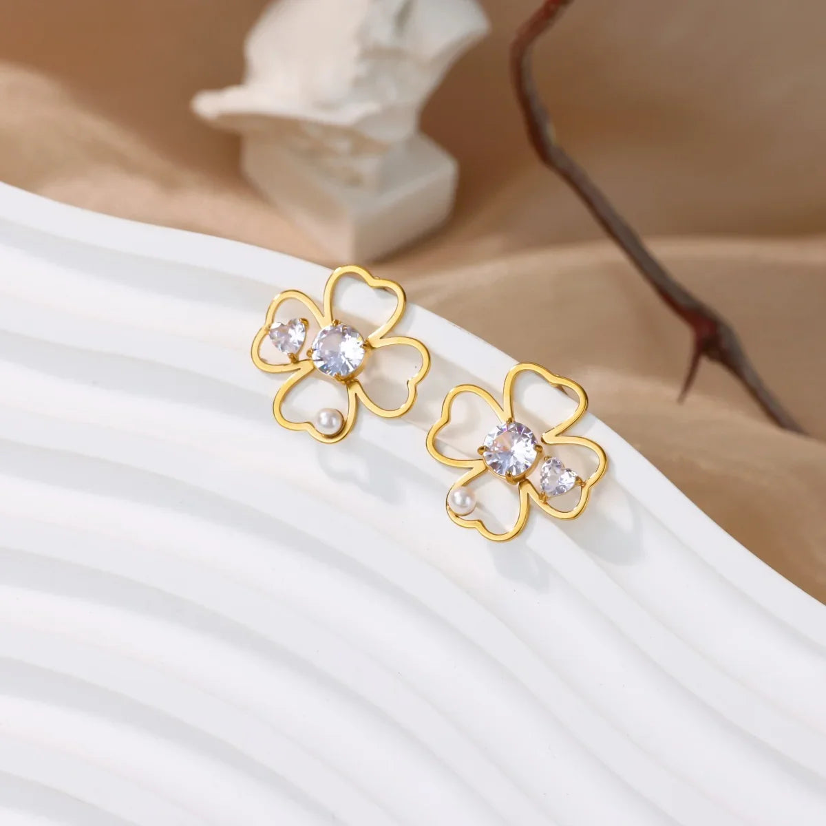 Four-Leaf Clover Lucky Stud Earrings