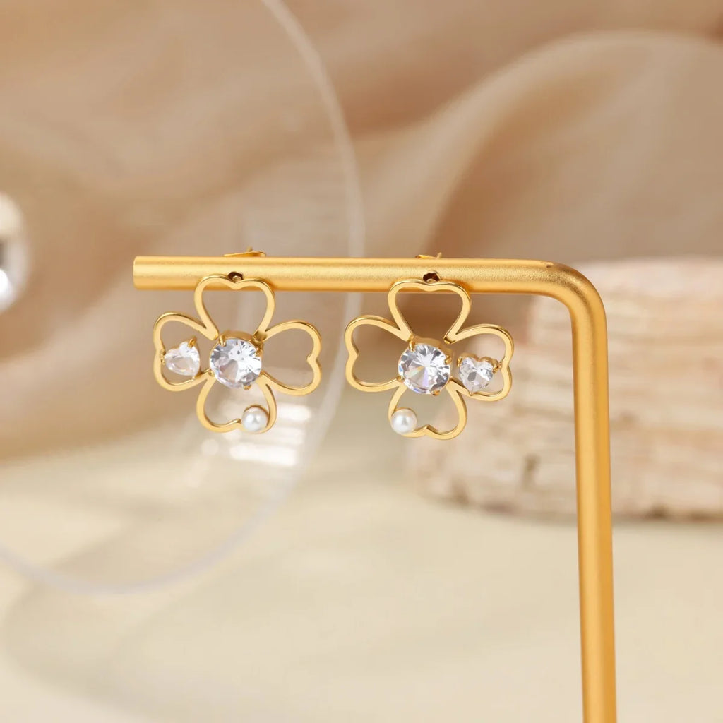 Four-Leaf Clover Lucky Stud Earrings