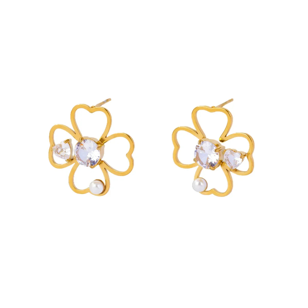Four-Leaf Clover Lucky Stud Earrings