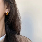 Oval Tiger's Eye Stud Earrings