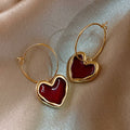 Red Heart Earrings for Women