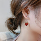 Red Heart Earrings for Women