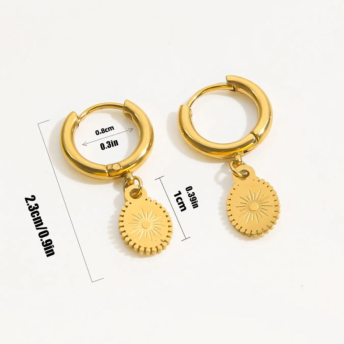 Compass Dangle Earrings Wind Rose