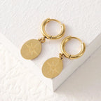 Compass Dangle Earrings Wind Rose