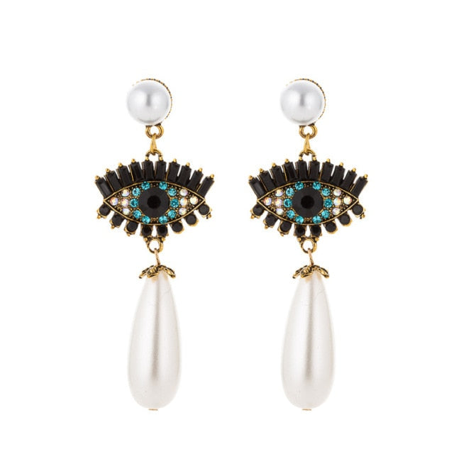 Blue Greek Turkish Evil Eye Earrings Mataki Matiasma style 2