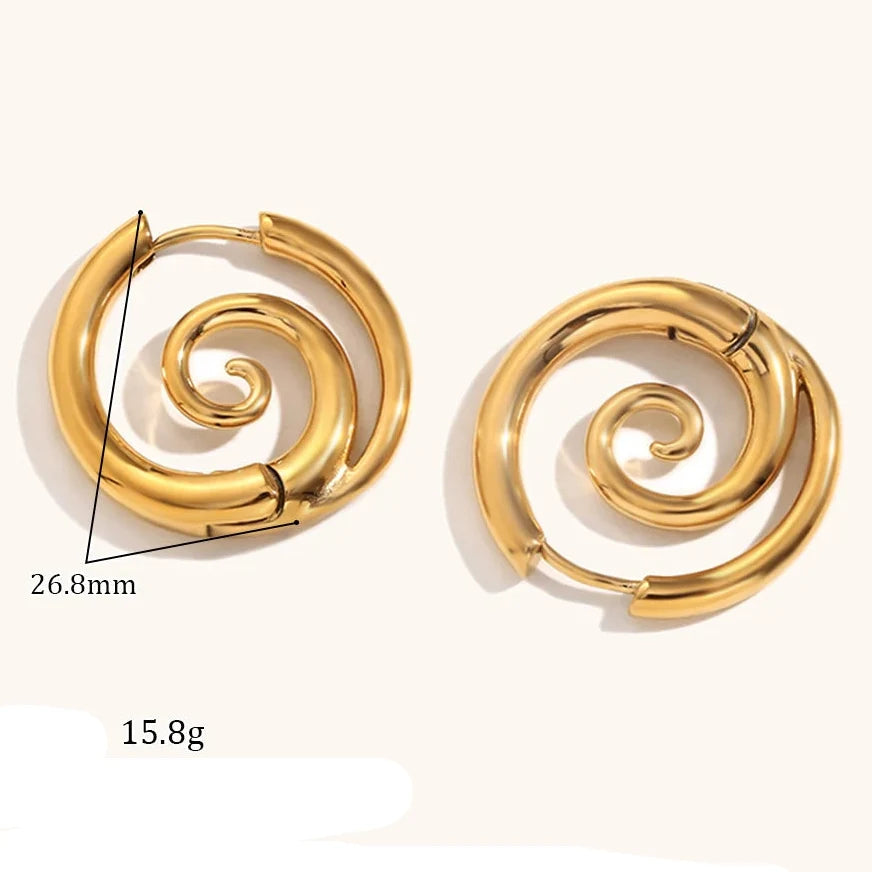 Hoop earrings with spiral