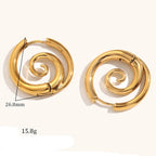 Hoop earrings with spiral