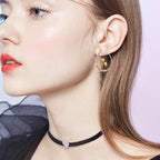 Gold Mushroom Hoop Earrings