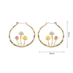 Mushroom Hoop Earrings