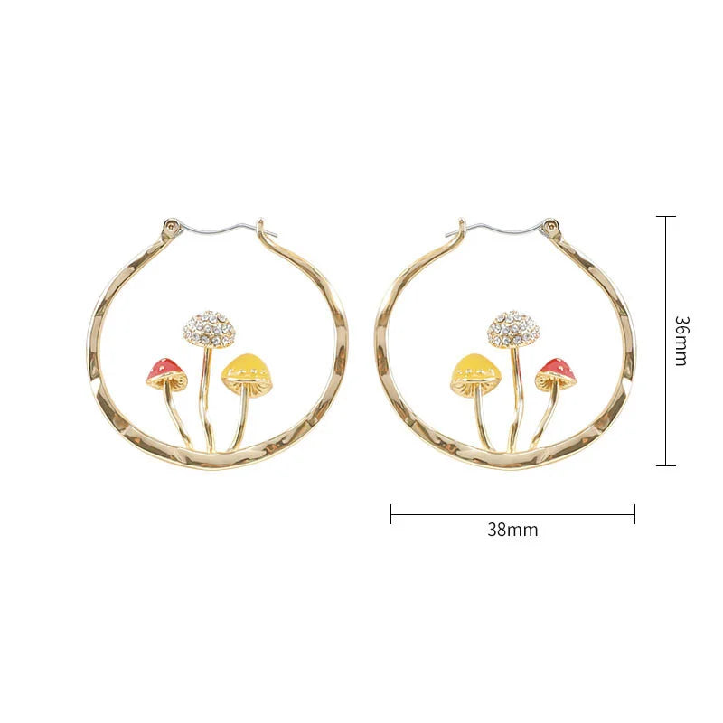Mushroom Hoop Earrings