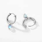 Moonstone Fertility Heart Hoop Earrings
