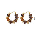 Women's Hoop Earrings with Tiger's Eye