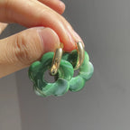 Resin Flower Hoop Earrings